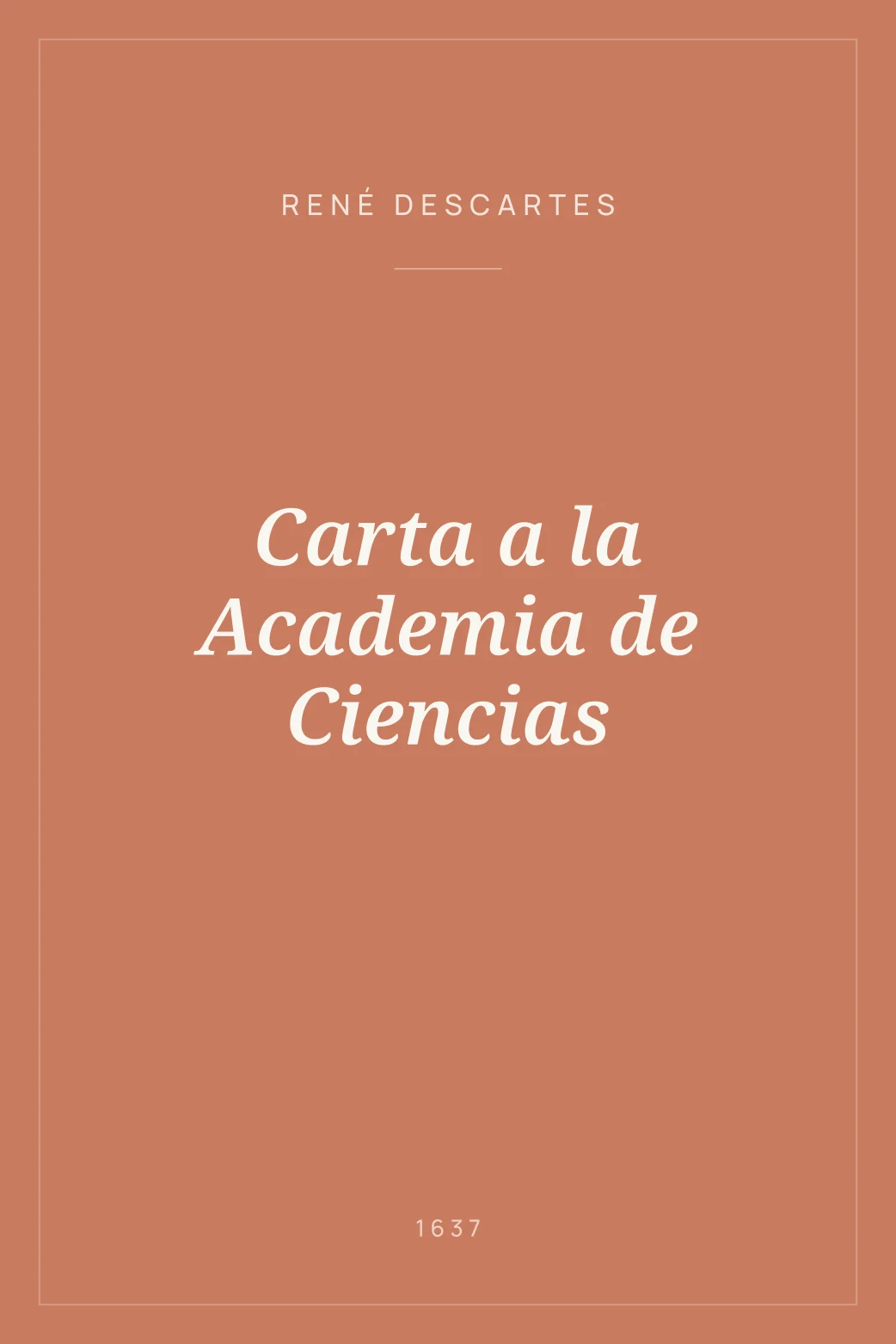 Portada de Carta a la Academia de Ciencias