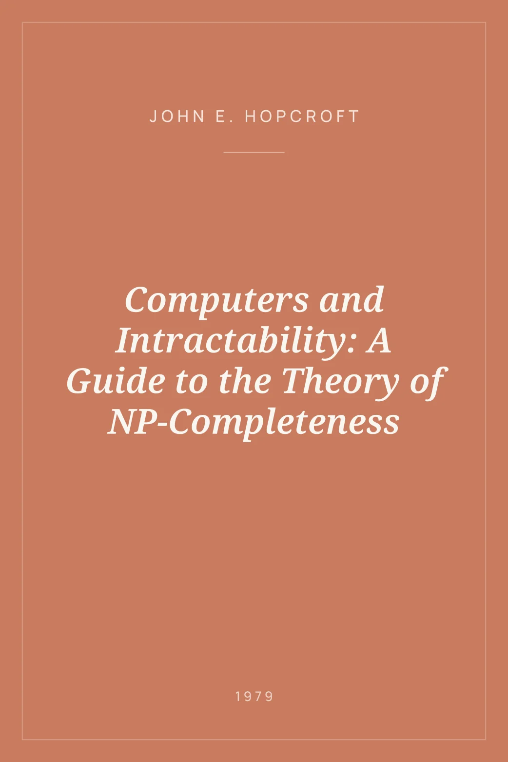Portada de Computers and Intractability: A Guide to the Theory of NP-Completeness