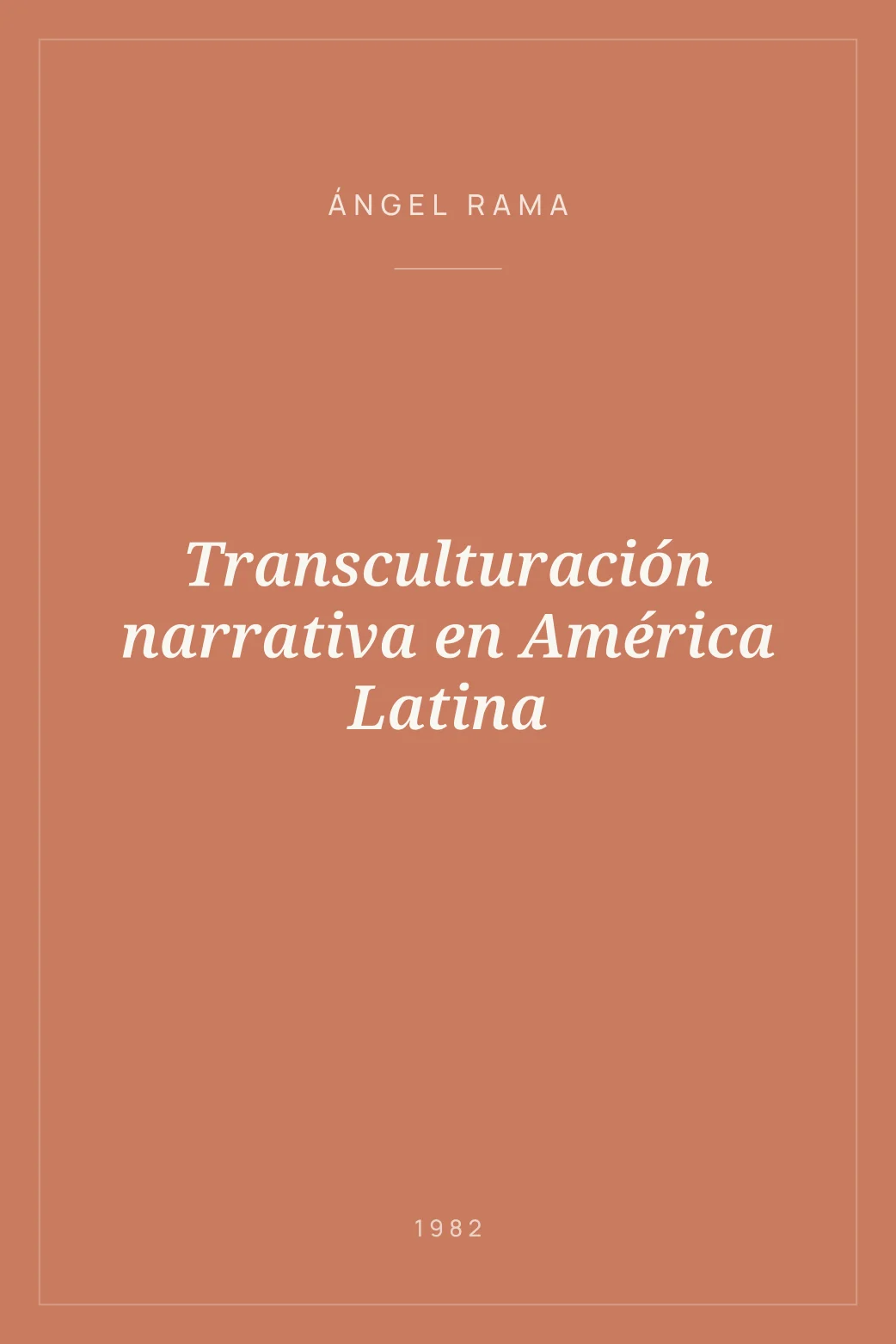 Portada de Transculturación narrativa en América Latina