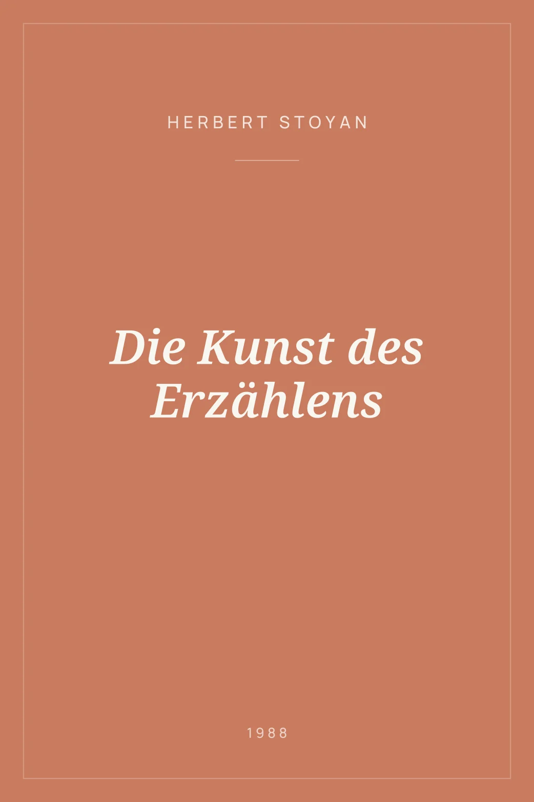 Portada de Die Kunst des Erzählens