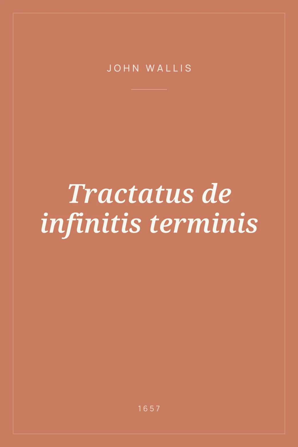 Portada de Tractatus de infinitis terminis