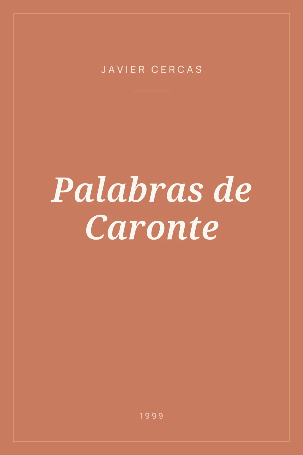 Portada de Palabras de Caronte