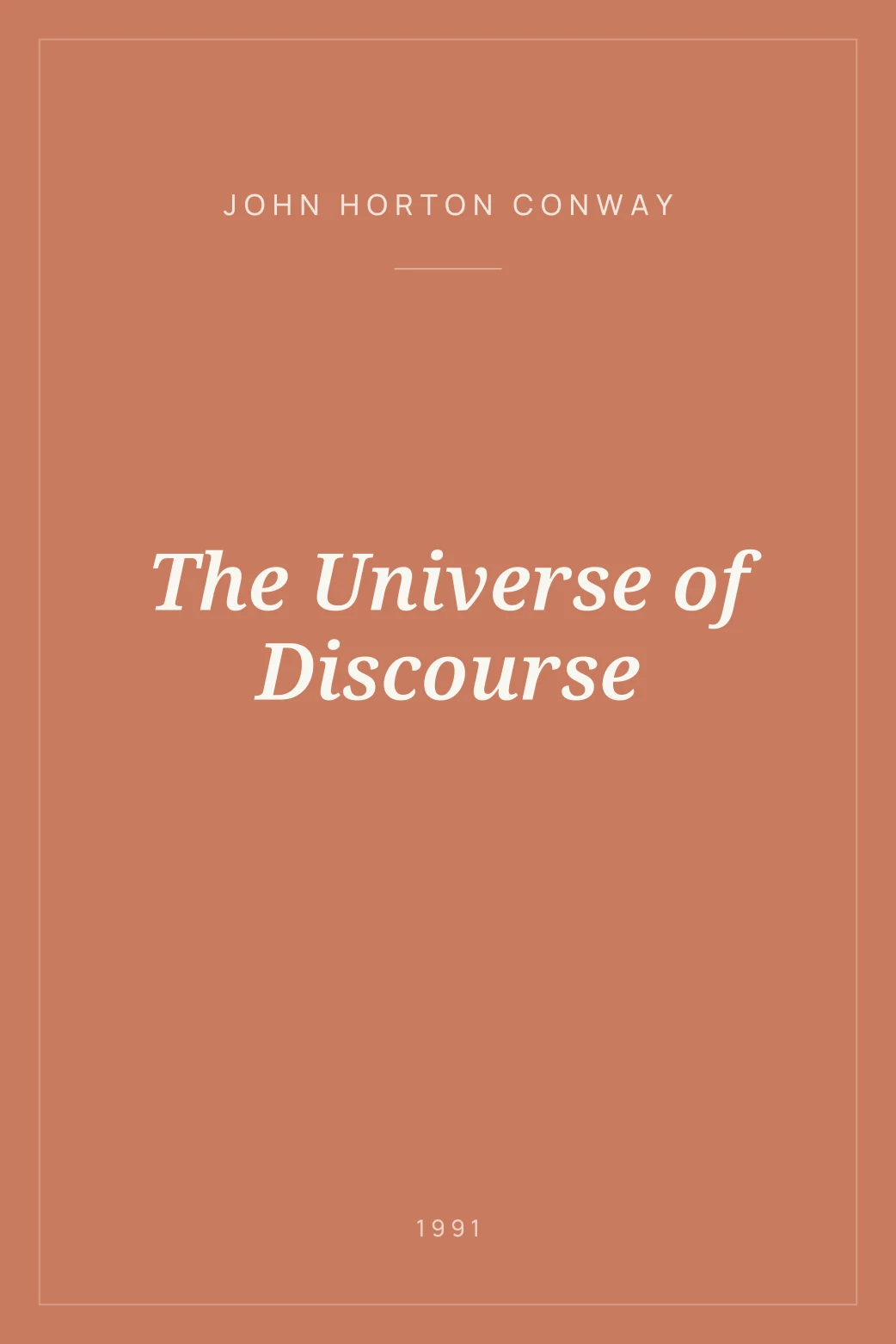 Portada de The Universe of Discourse