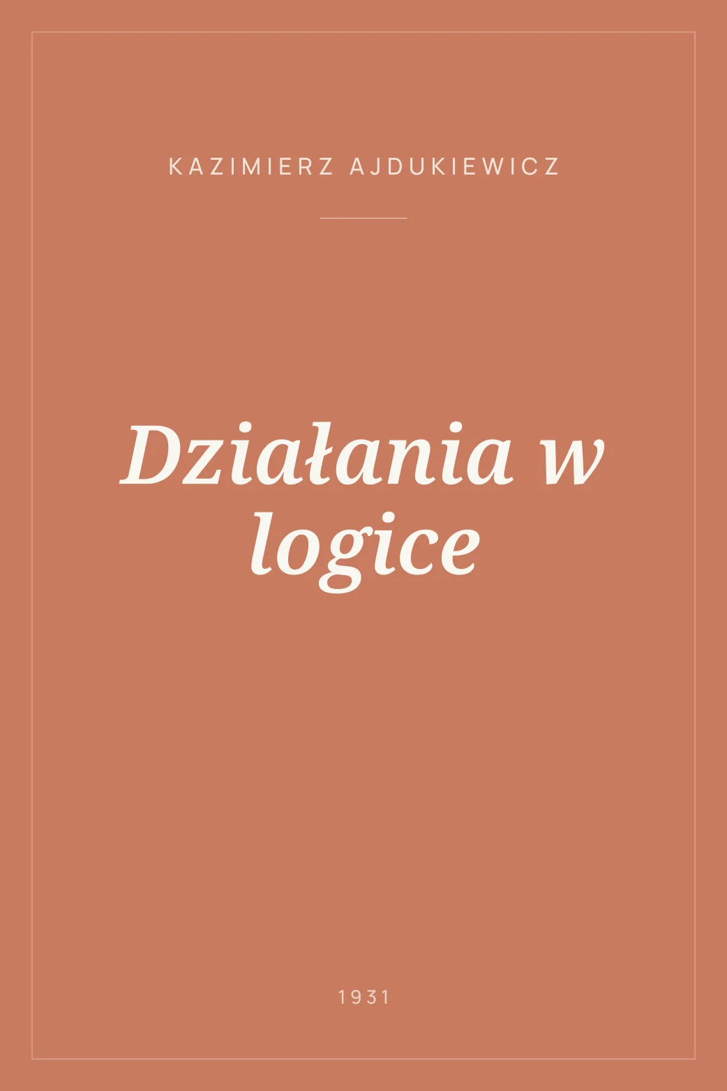 Portada de Działania w logice