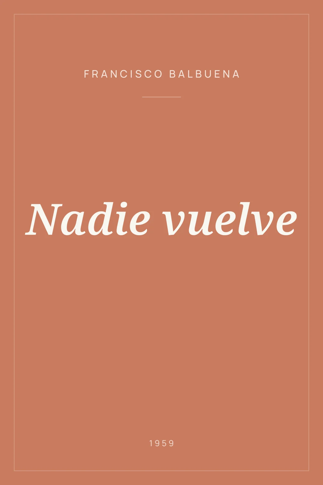 Portada de Nadie vuelve
