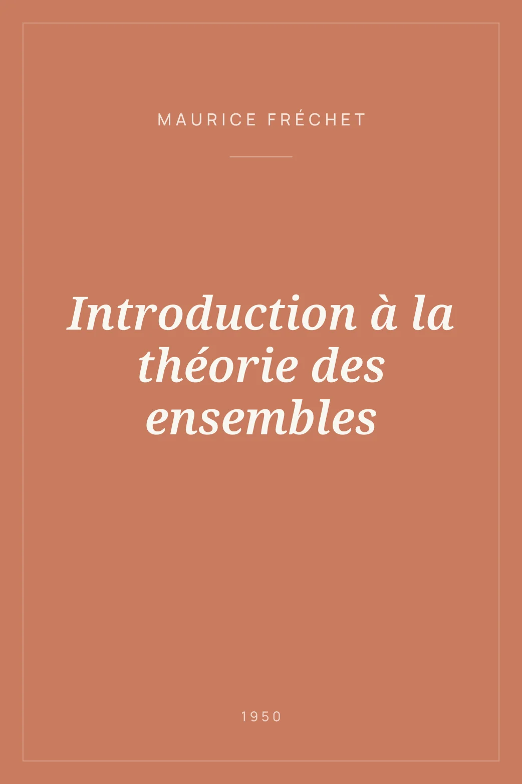 Portada de Introduction à la théorie des ensembles