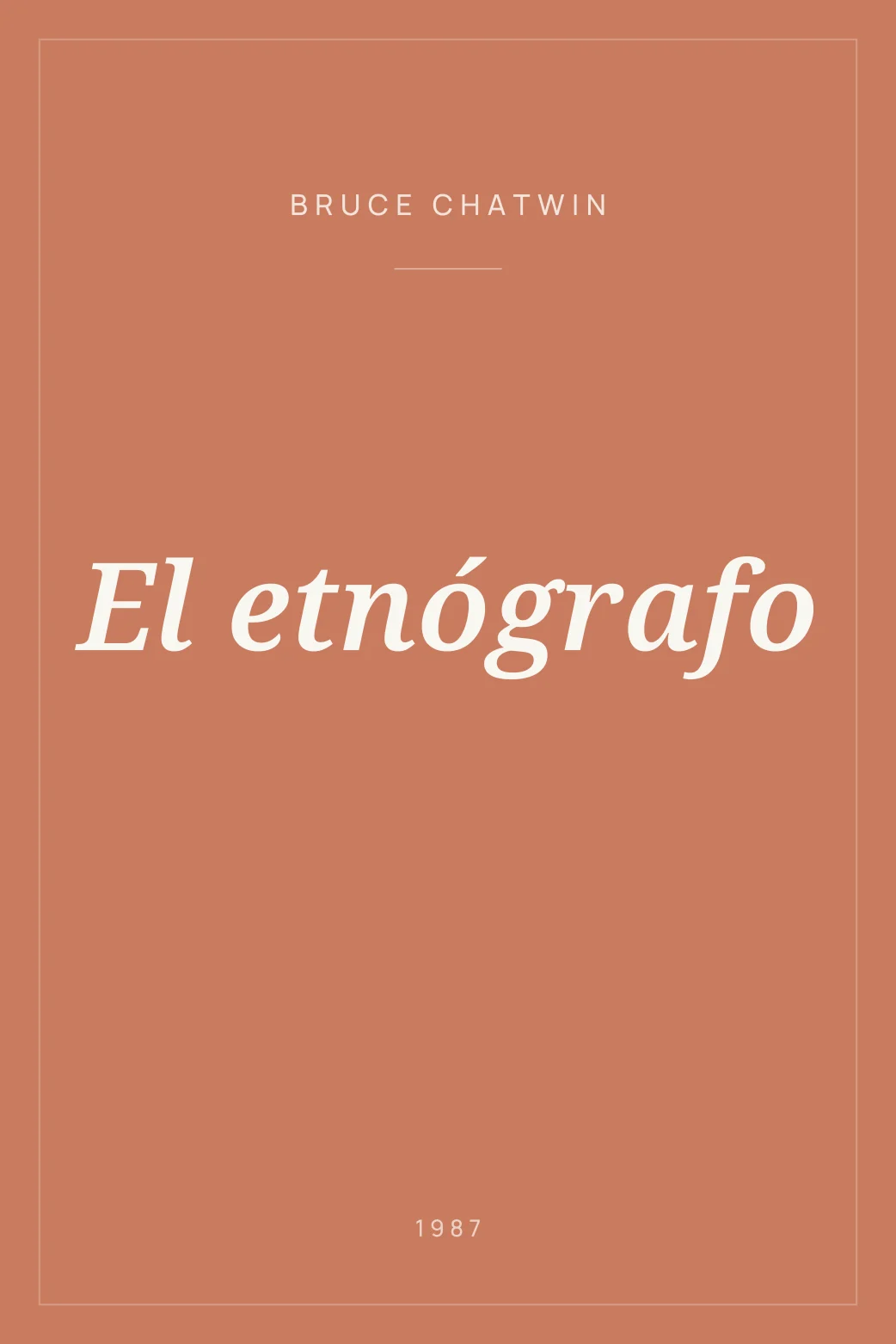 Portada de El etnógrafo
