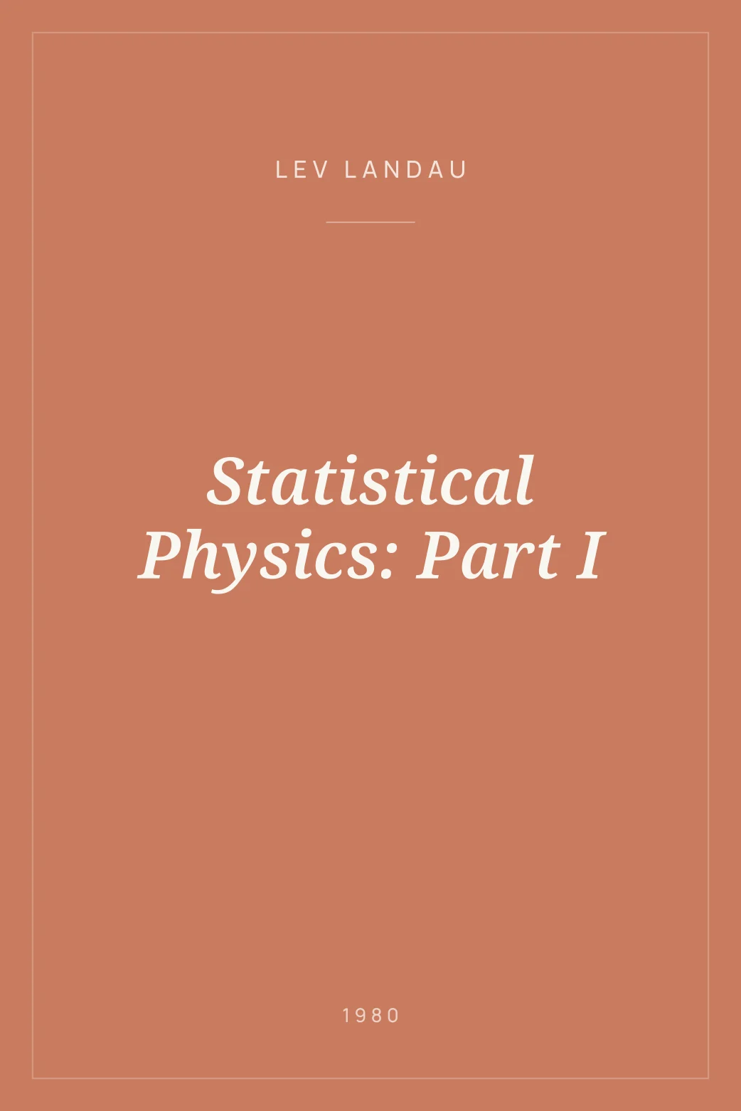 Portada de Statistical Physics: Part I