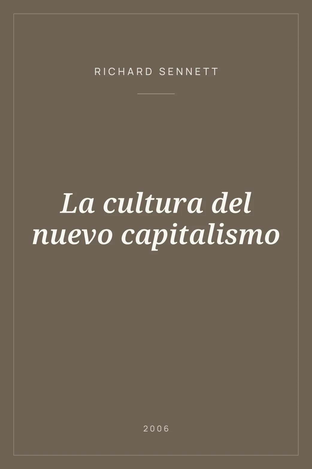 Portada de La cultura del nuevo capitalismo