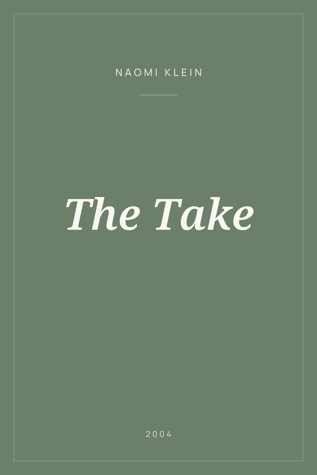 Portada de The Take