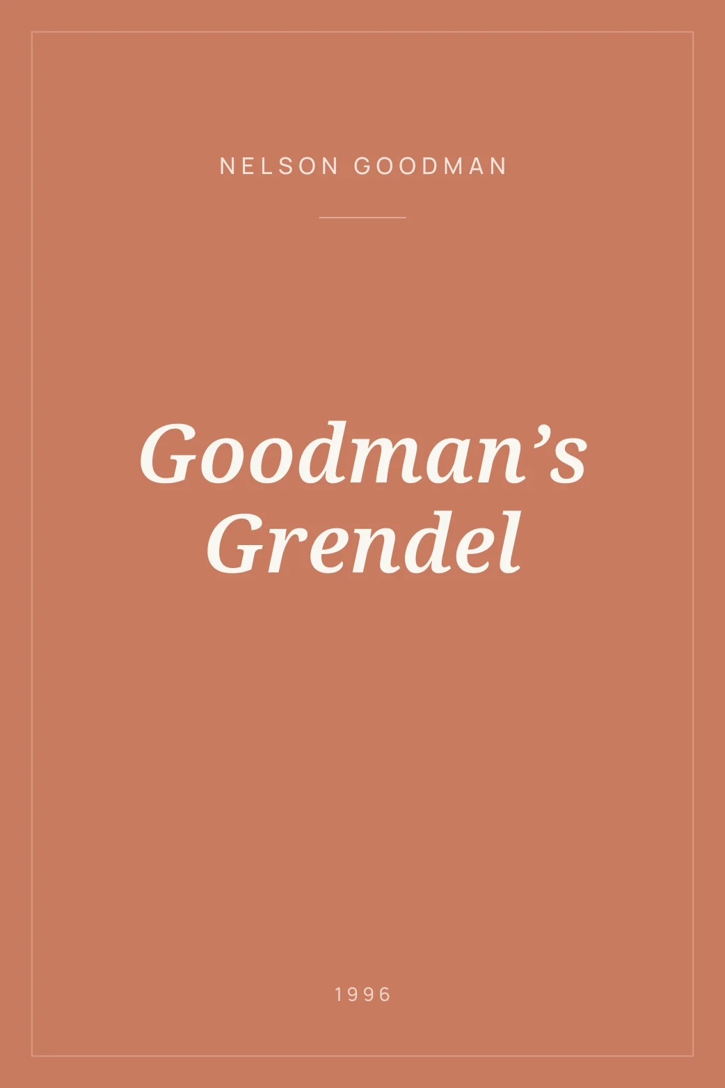 Portada de Goodman’s Grendel