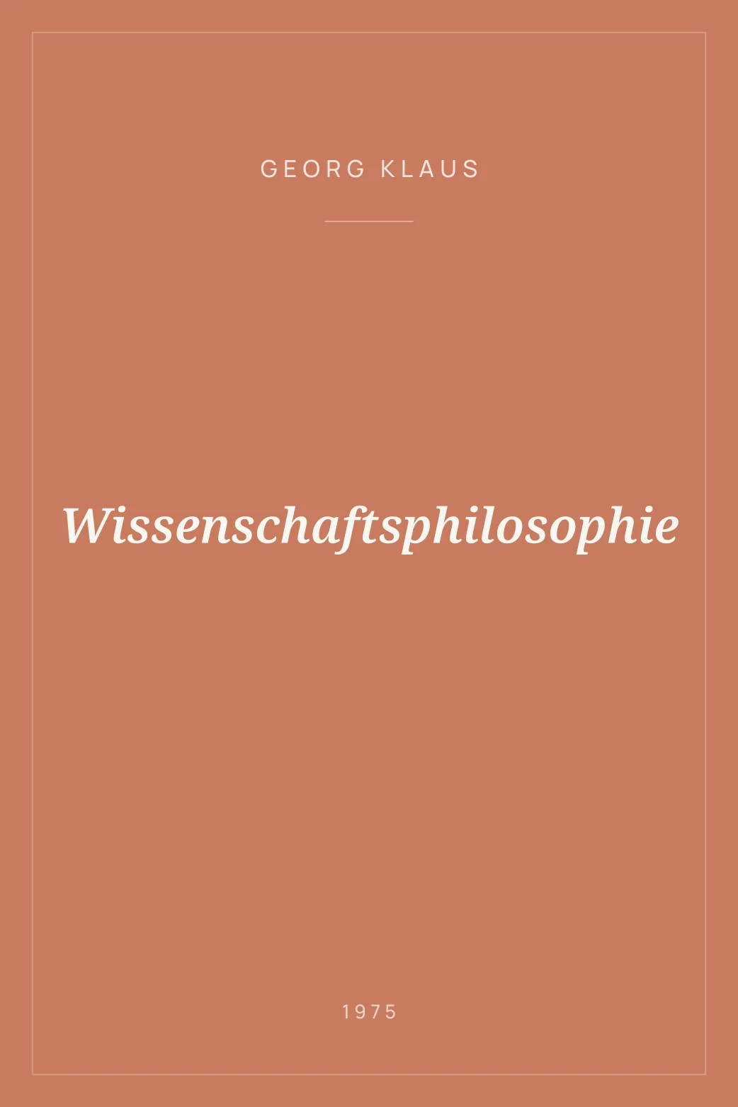 Portada de Wissenschaftsphilosophie