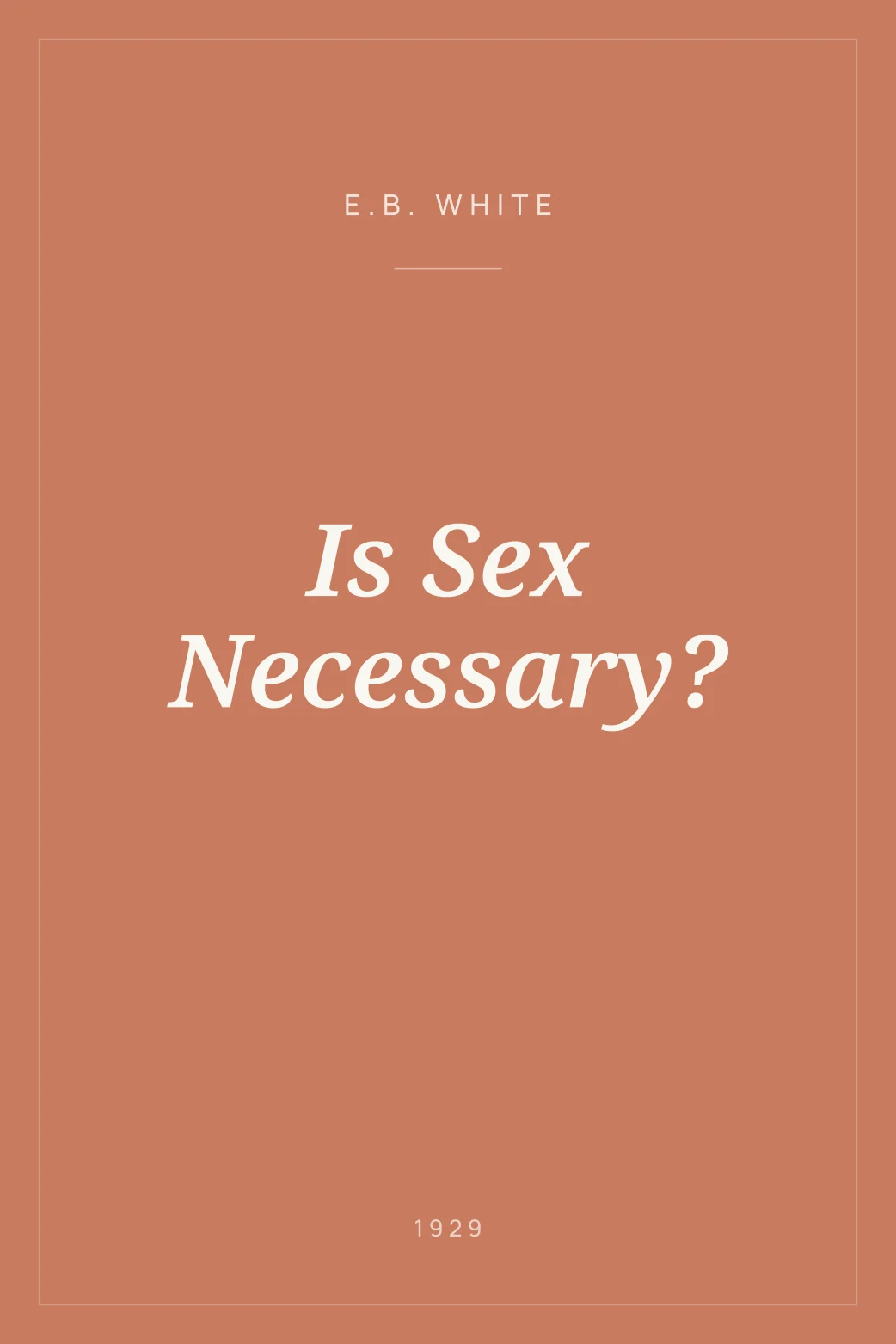 Portada de Is Sex Necessary?