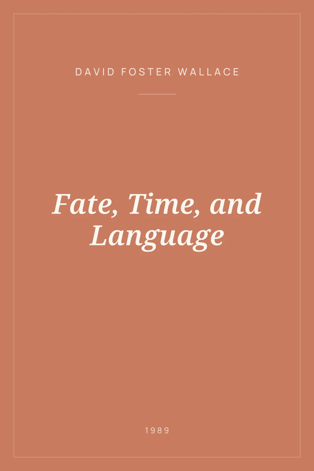Portada de Fate, Time, and Language