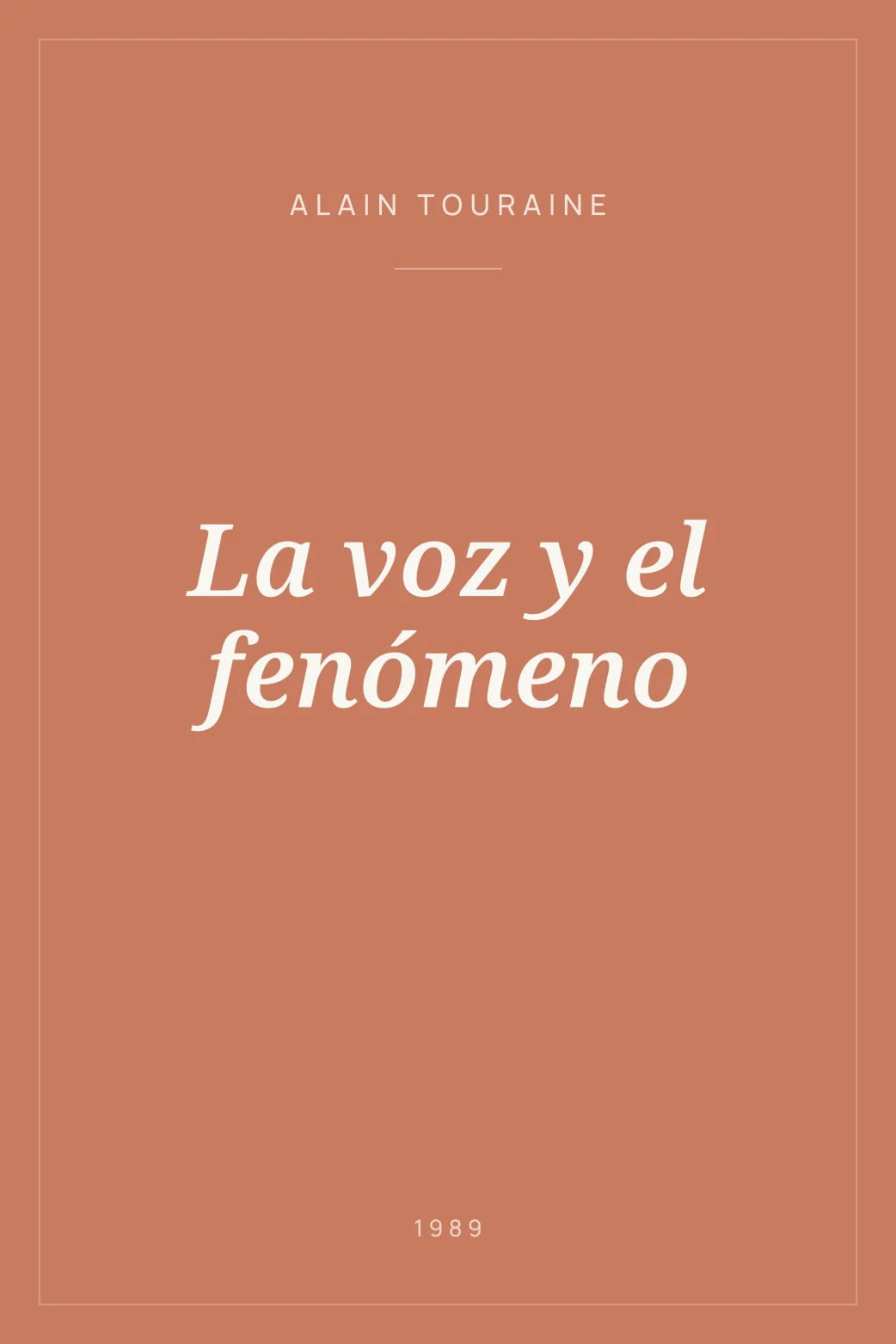 Portada de La voz y el fenómeno