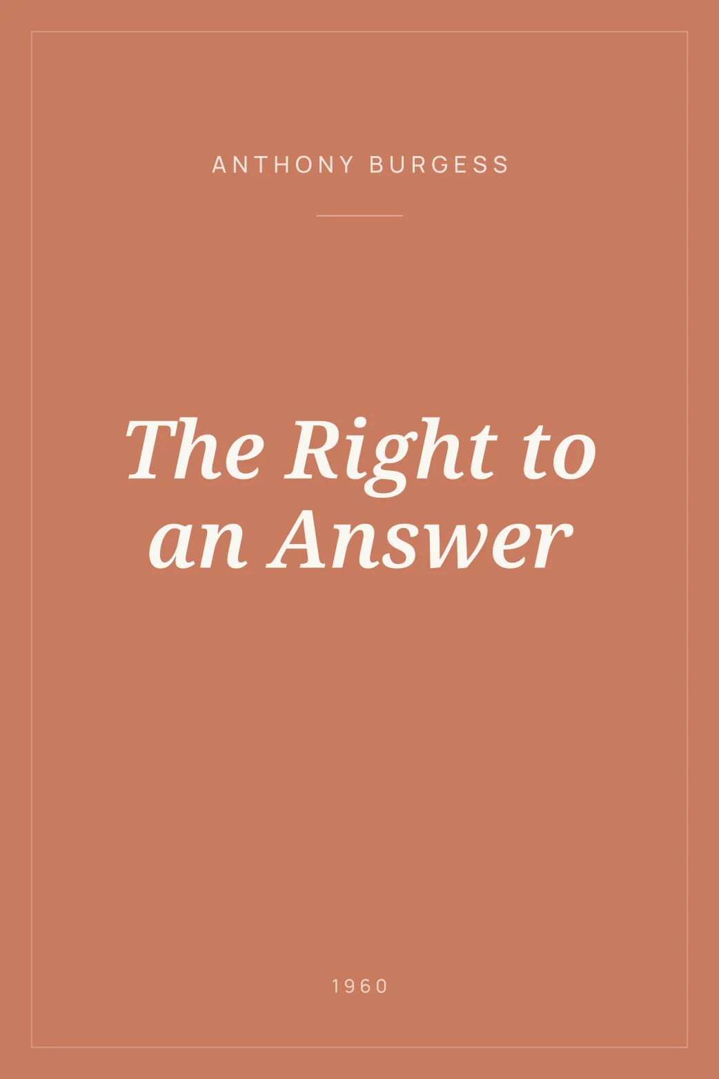 Portada de The Right to an Answer