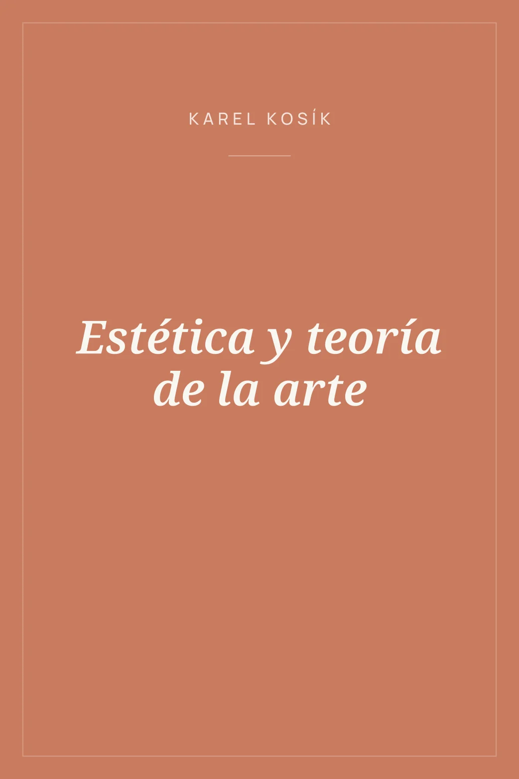 Portada de Estética y teoría de la arte