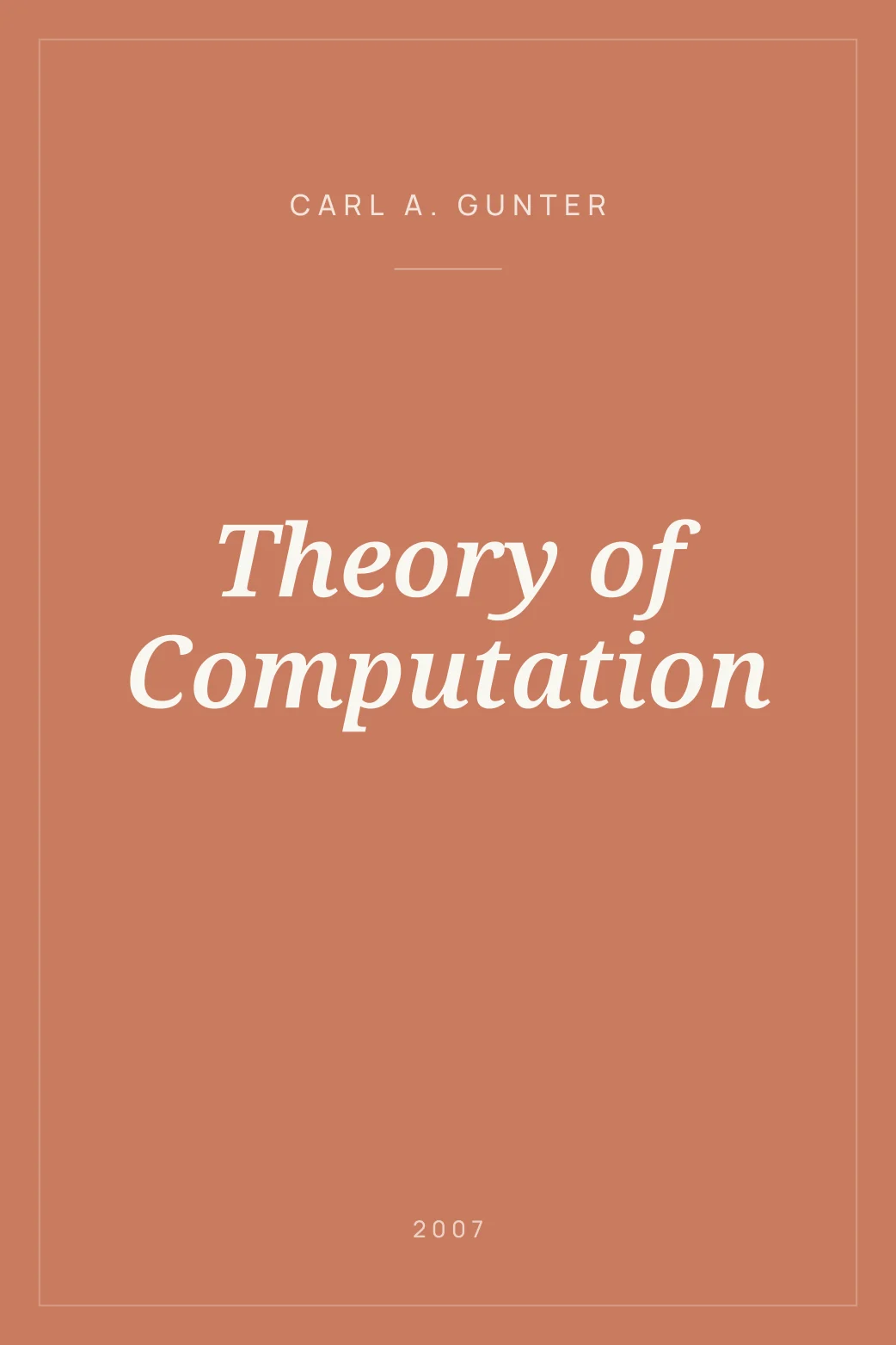 Portada de Theory of Computation