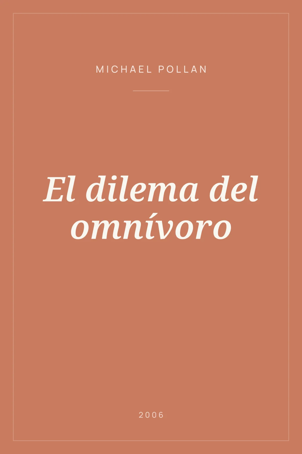 Portada de El dilema del omnívoro