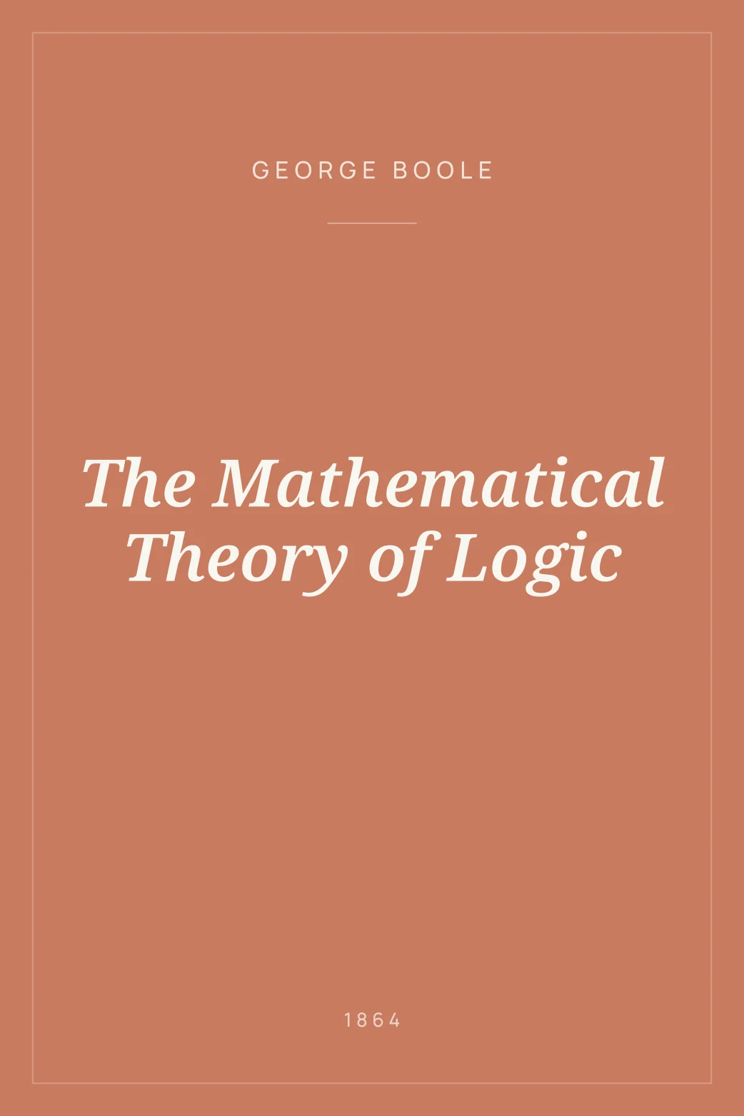 Portada de The Mathematical Theory of Logic