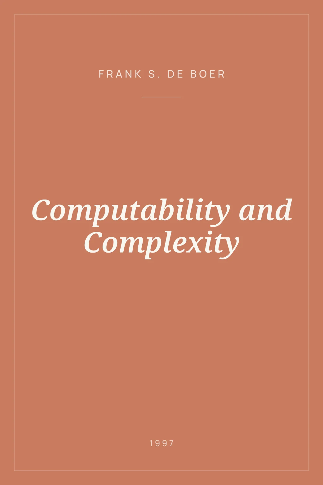Portada de Computability and Complexity