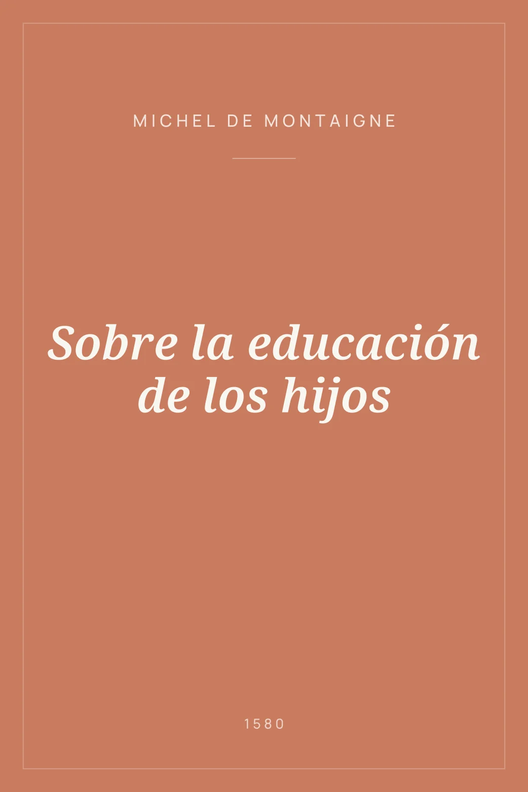 Portada de Sobre la educación de los hijos
