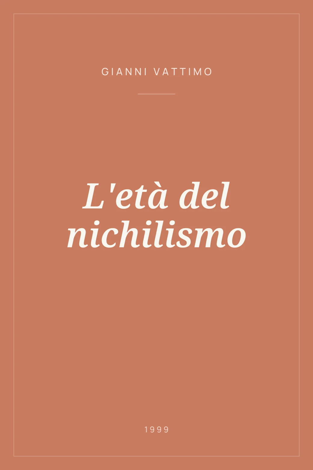 Portada de L'età del nichilismo
