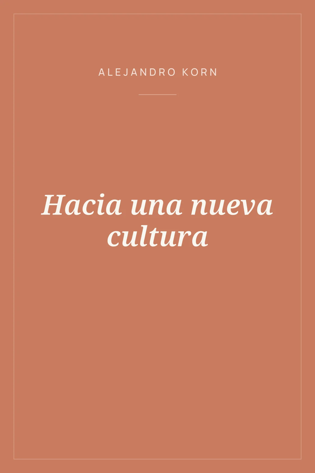 Portada de Hacia una nueva cultura