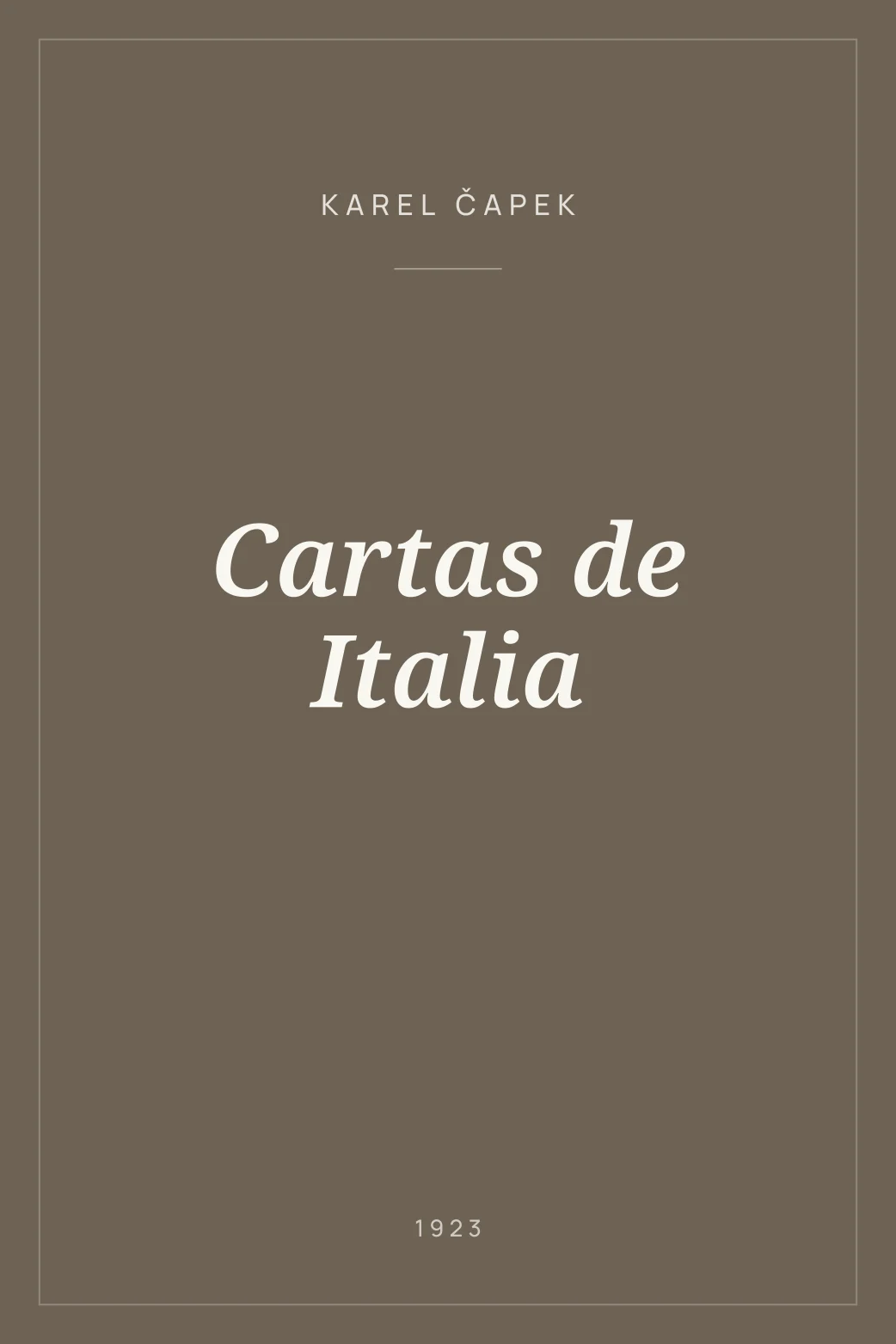 Portada de Cartas de Italia