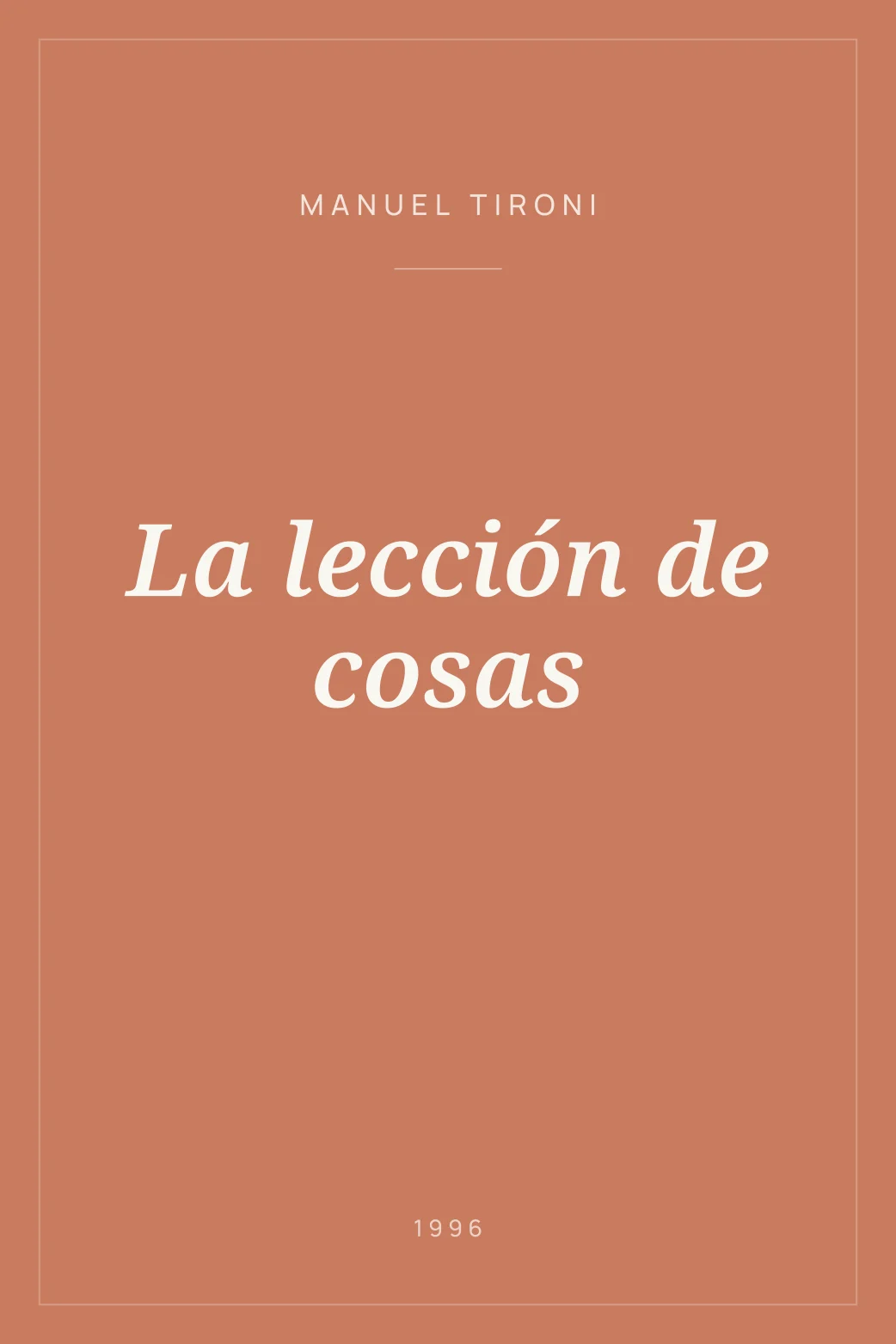 Portada de La lección de cosas