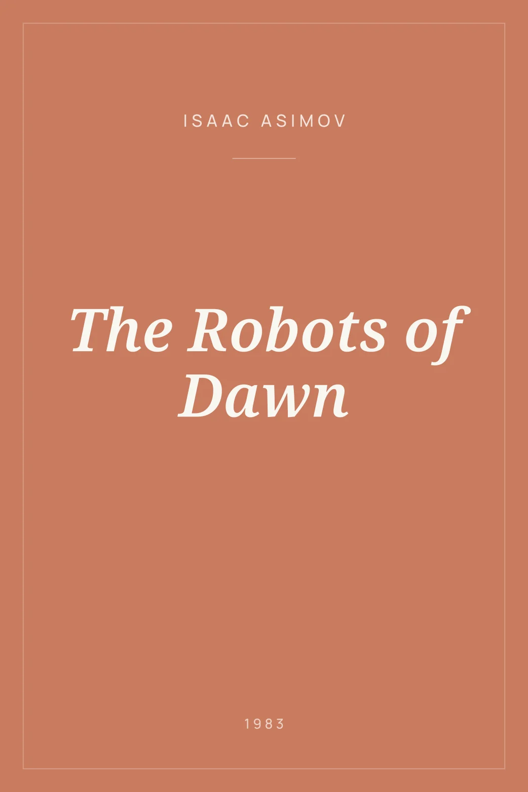 Portada de The Robots of Dawn