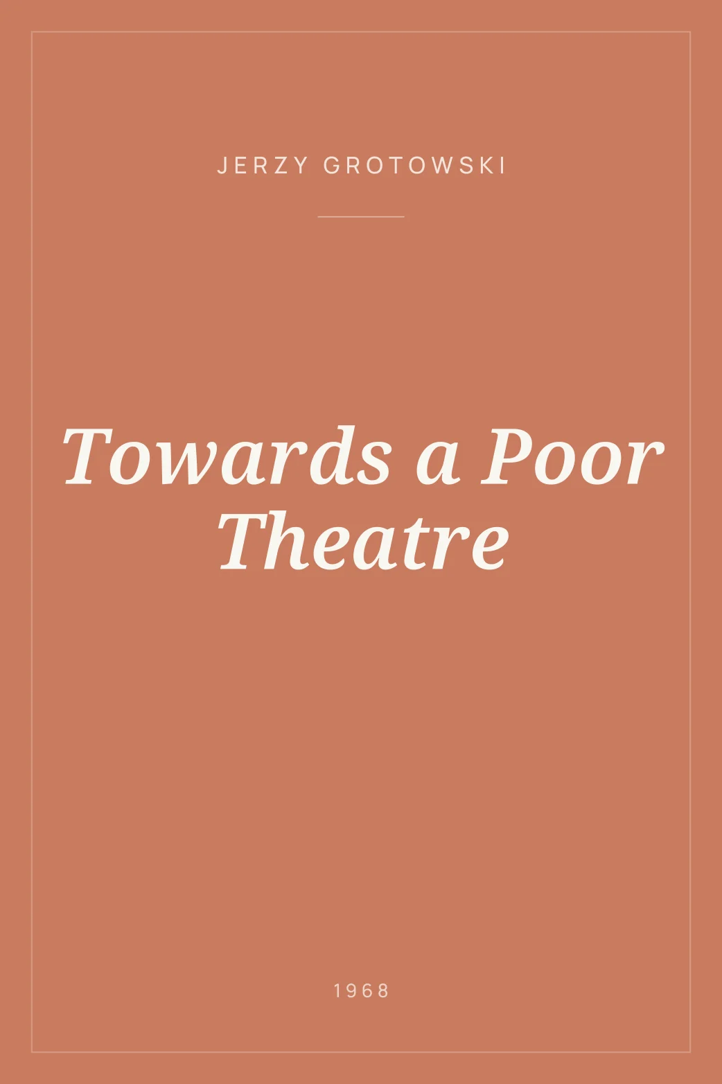 Portada de Towards a Poor Theatre
