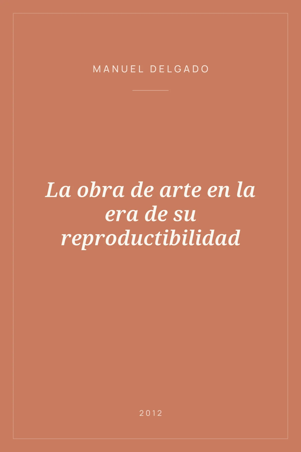 Portada de La obra de arte en la era de su reproductibilidad