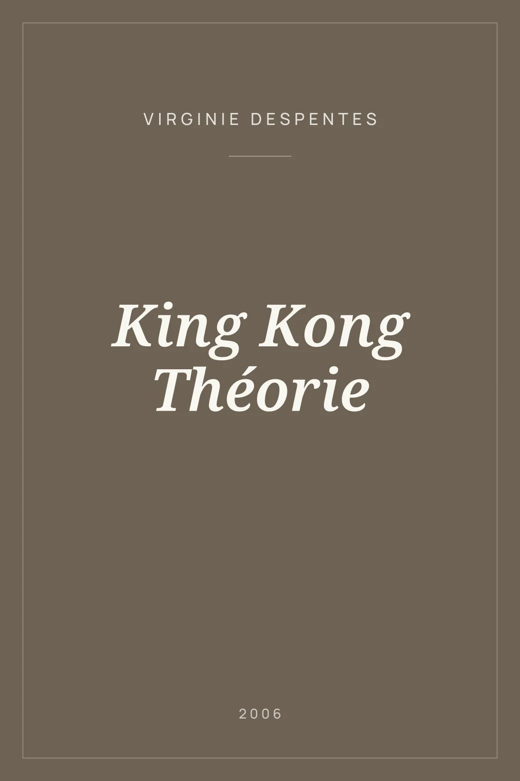 Portada de King Kong Théorie