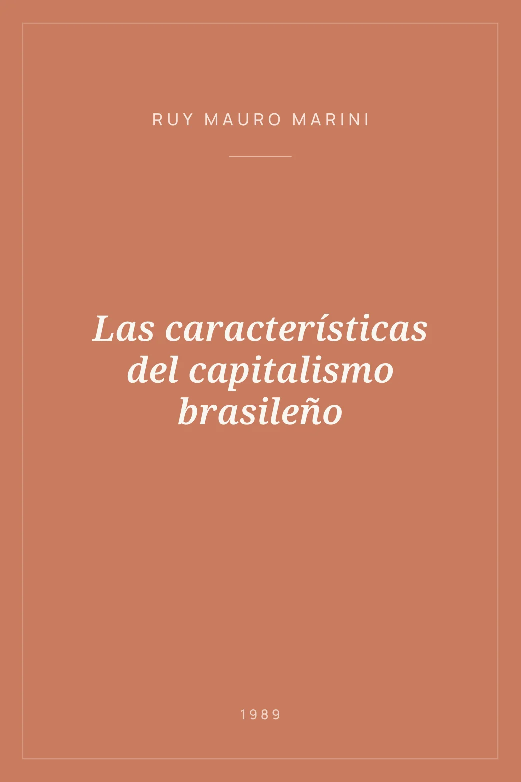 Portada de Las características del capitalismo brasileño