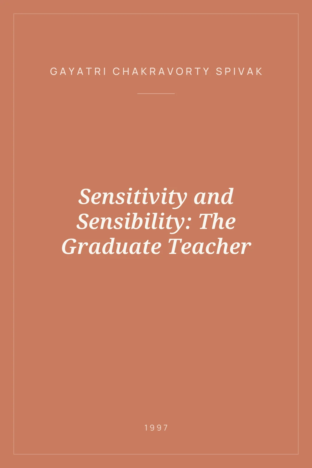 Portada de Sensitivity and Sensibility: The Graduate Teacher