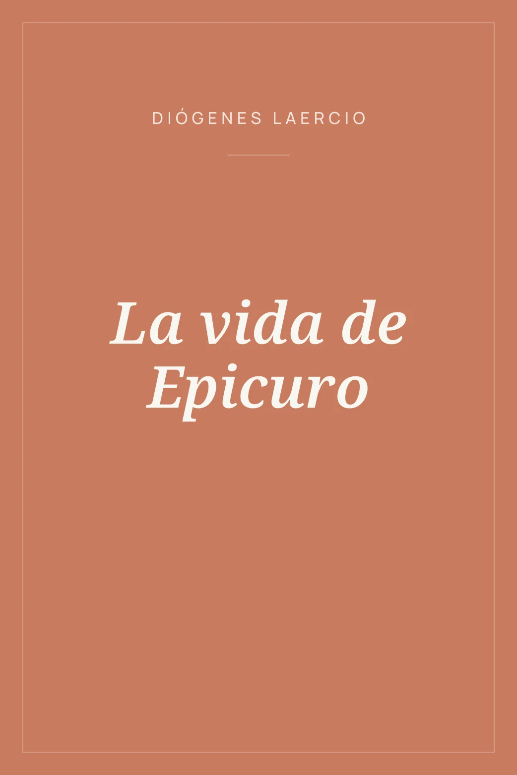 Portada de La vida de Epicuro