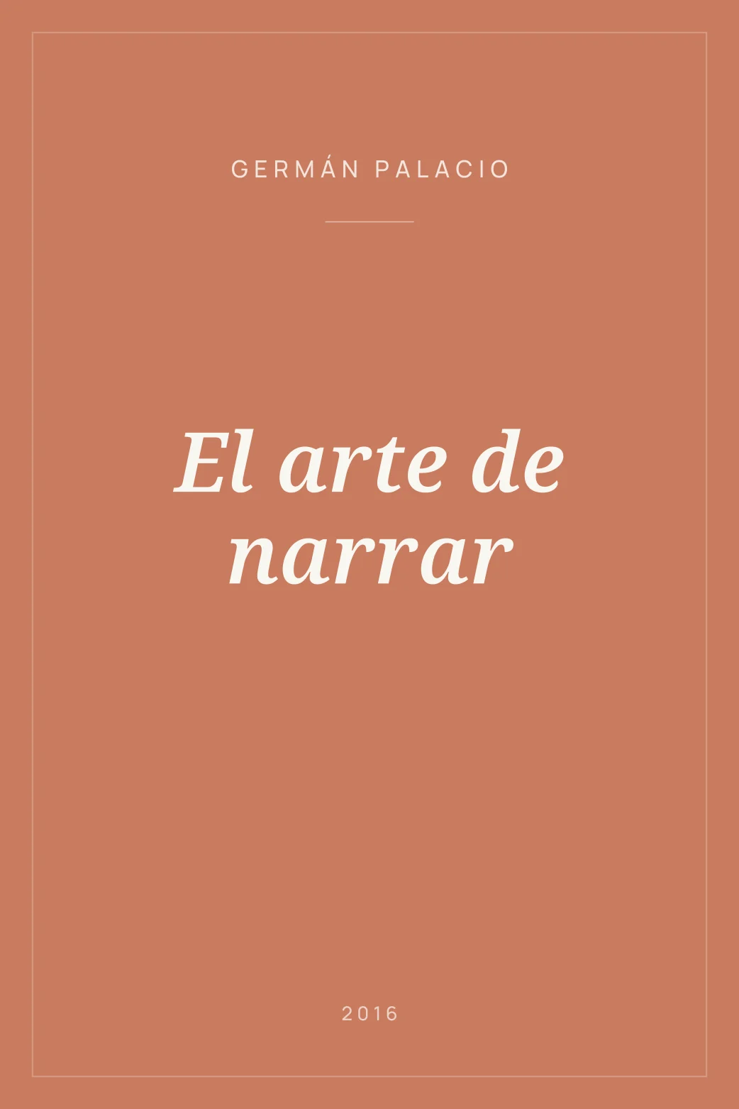 Portada de El arte de narrar