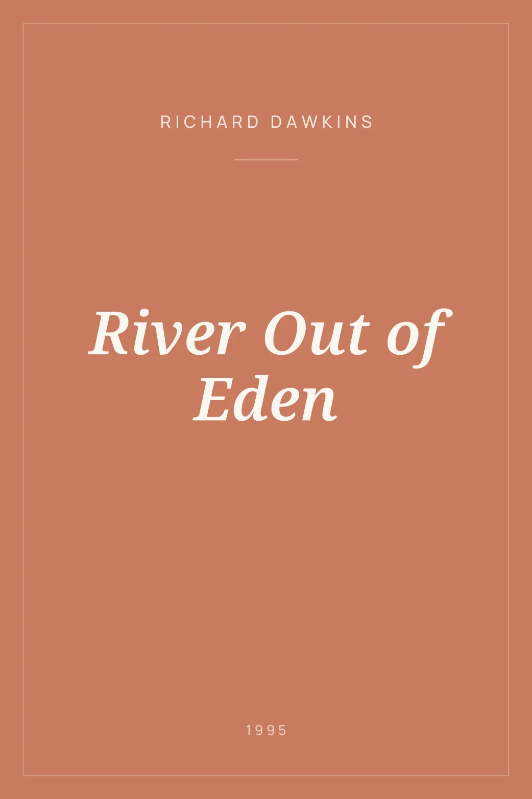 Portada de River Out of Eden