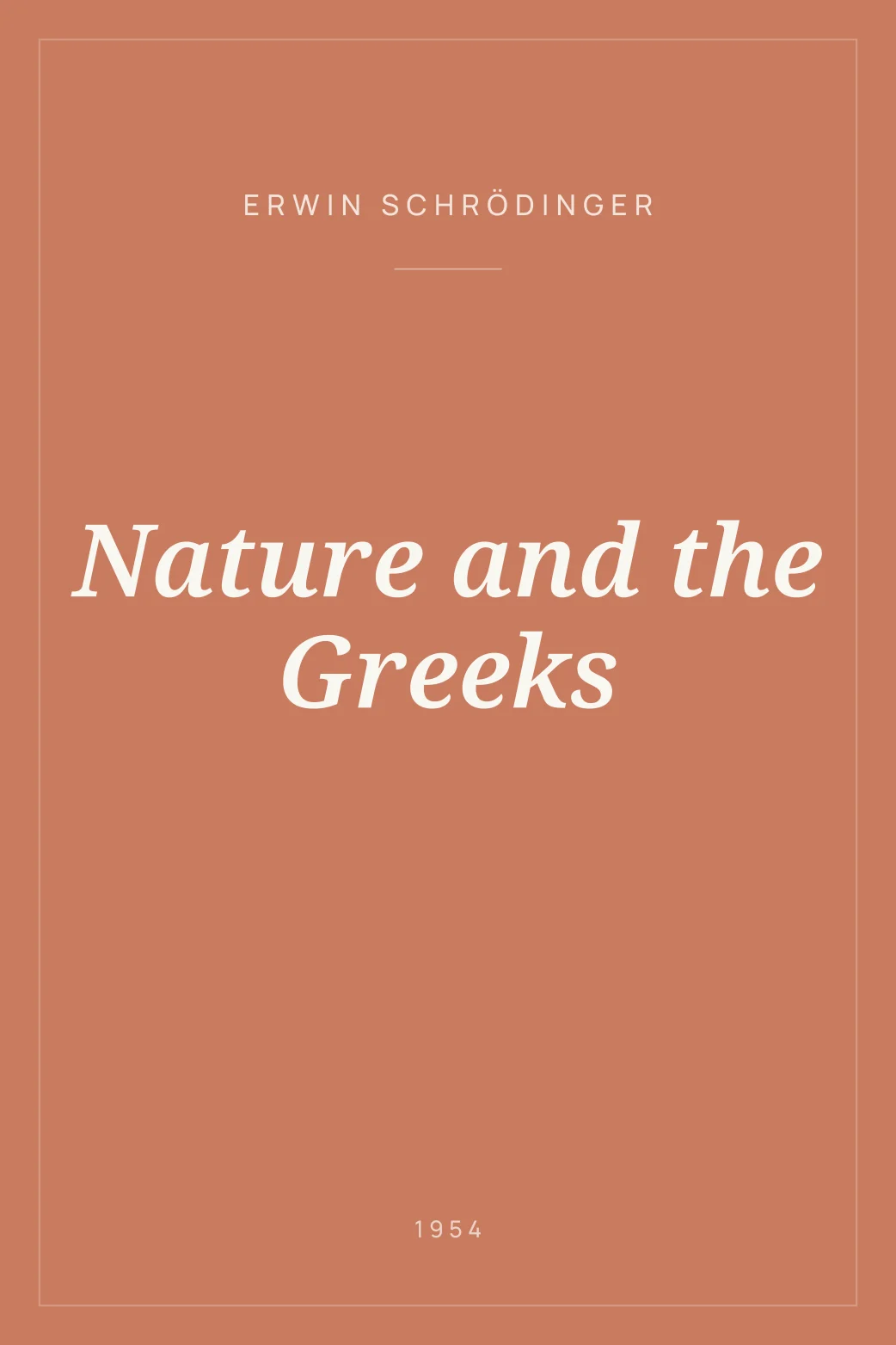 Portada de Nature and the Greeks