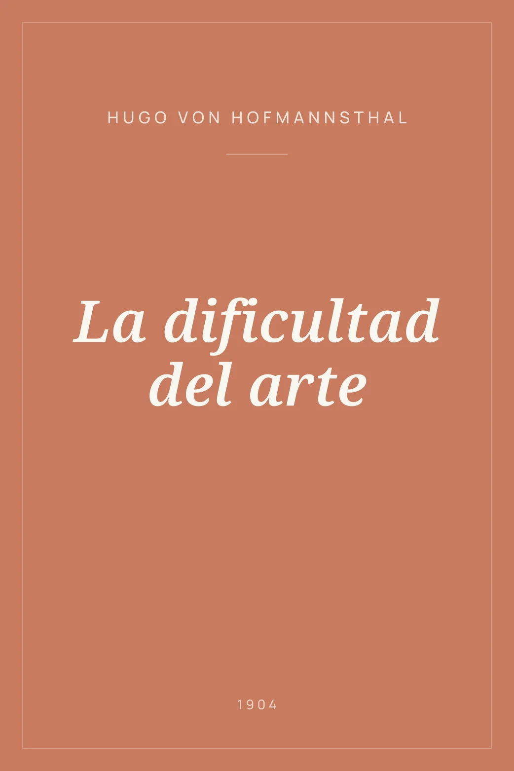 Portada de La dificultad del arte