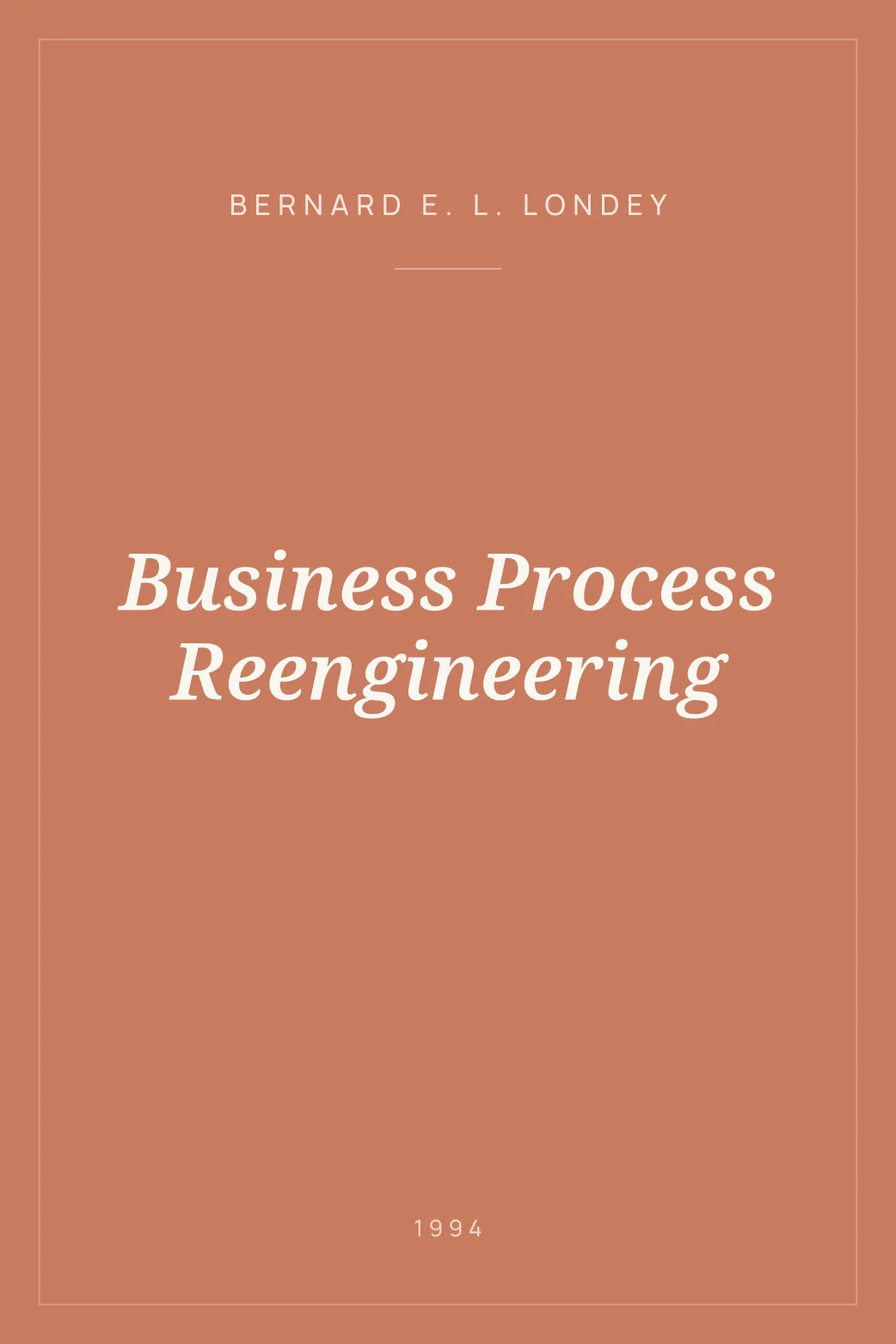 Portada de Business Process Reengineering