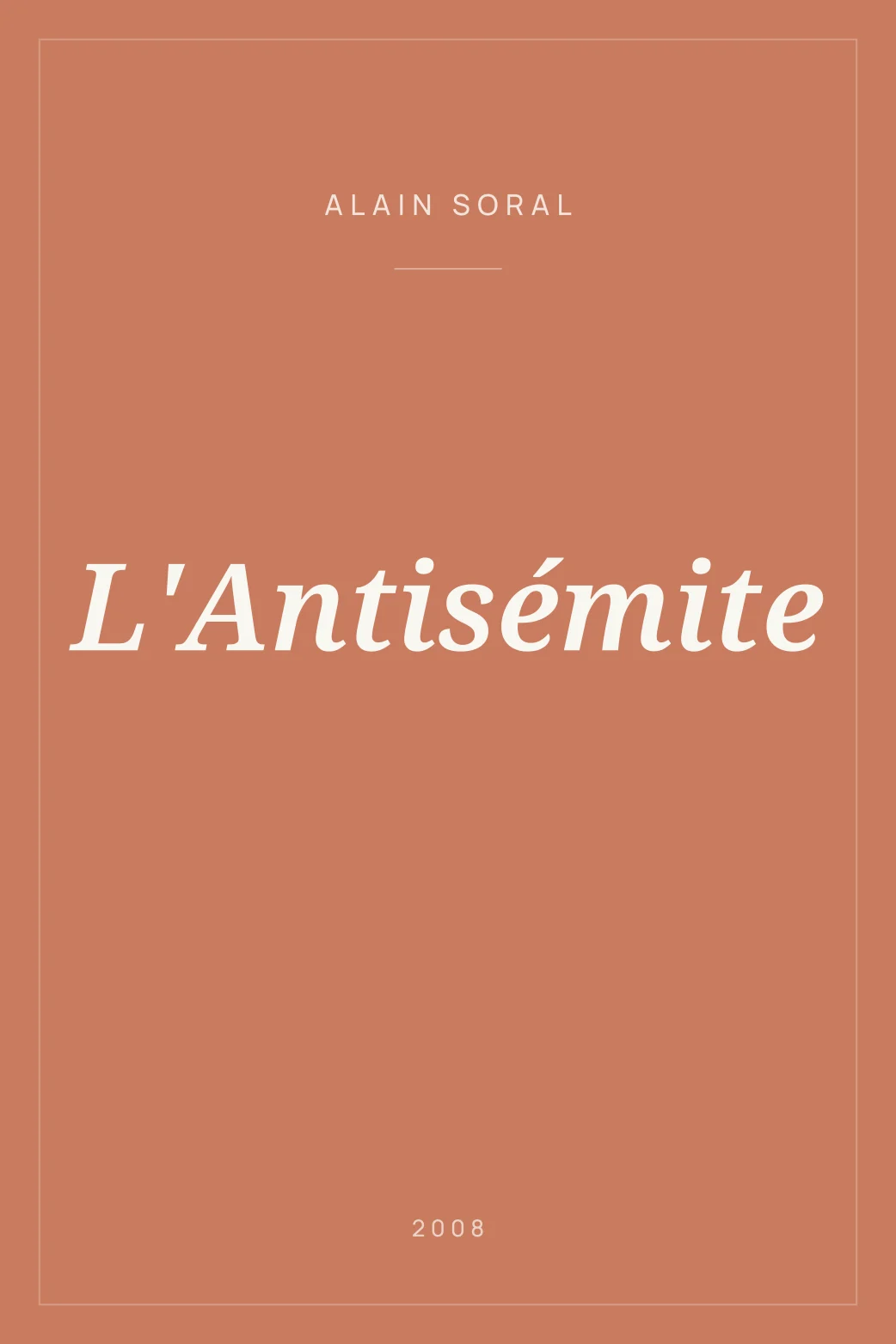 Portada de L'Antisémite