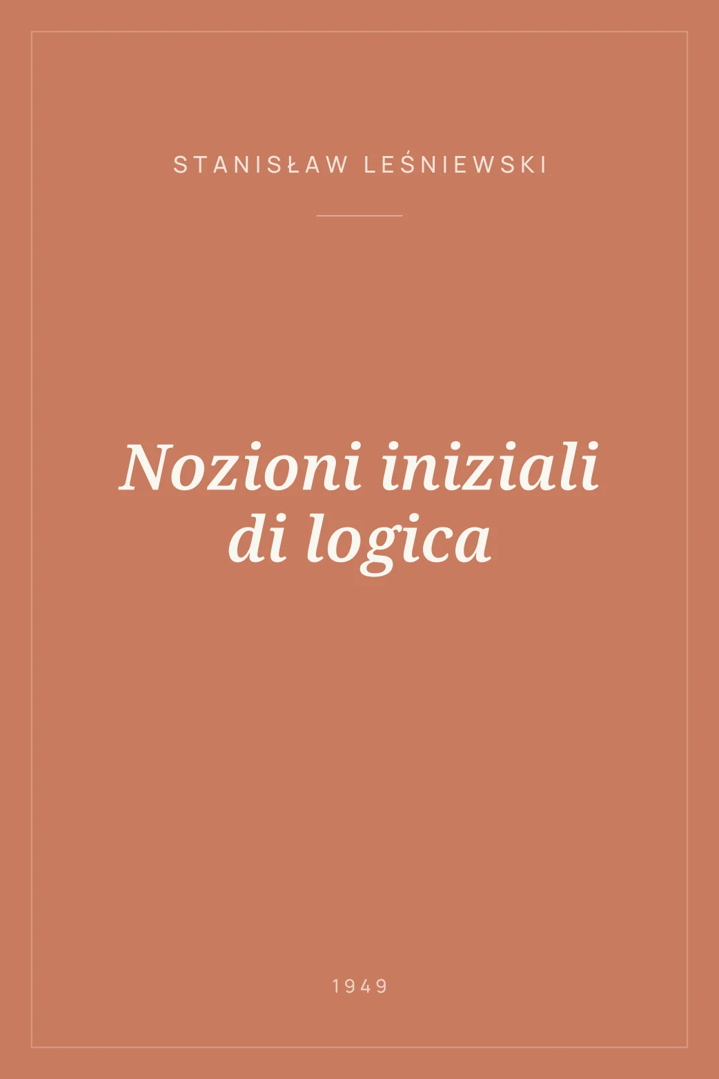 Portada de Nozioni iniziali di logica