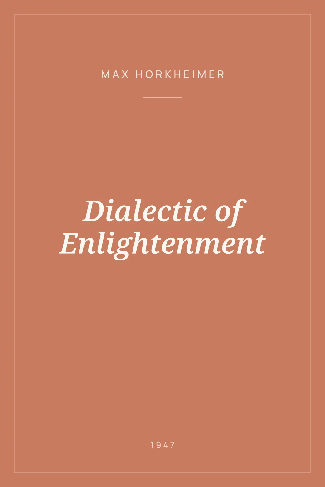 Portada de Dialectic of Enlightenment