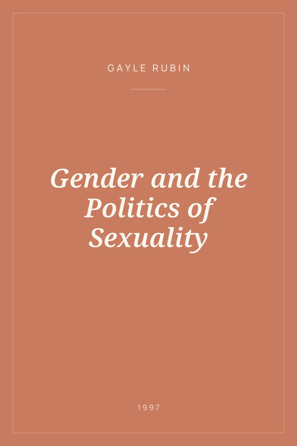 Portada de Gender and the Politics of Sexuality