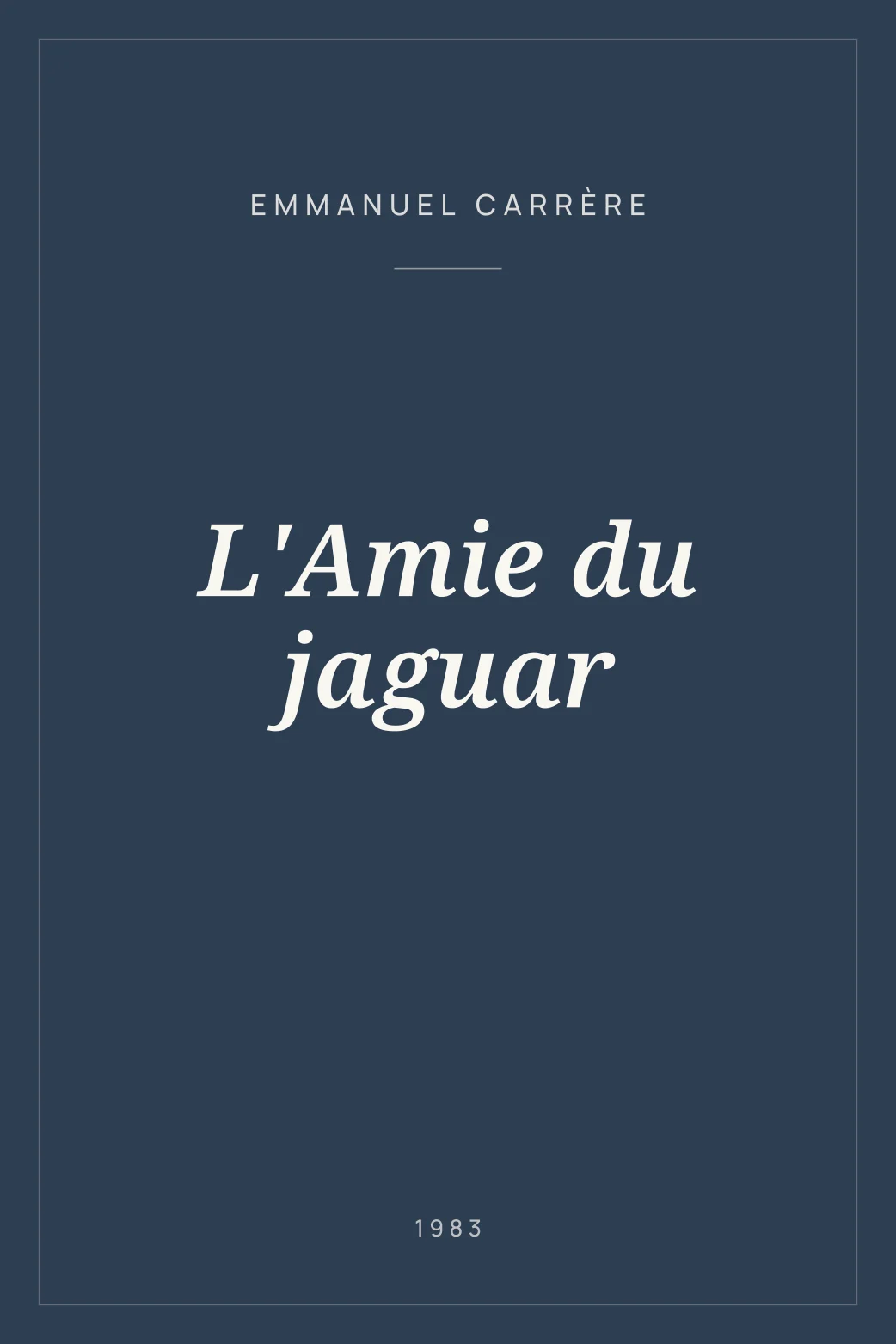 Portada de L'Amie du jaguar