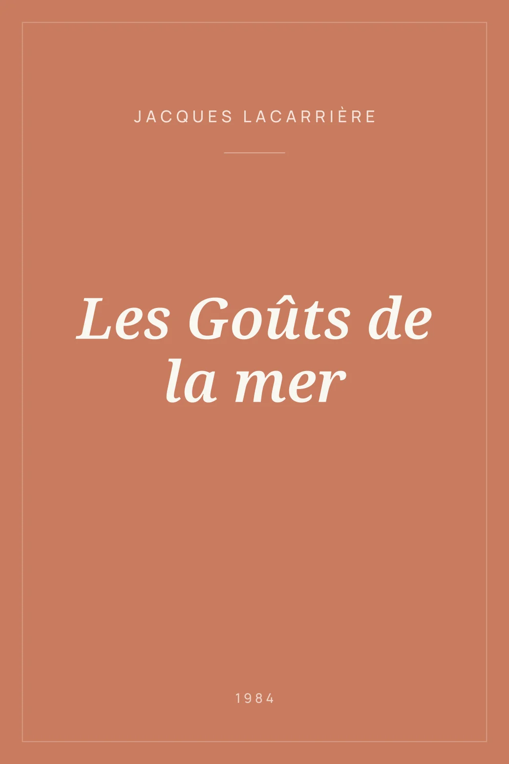 Portada de Les Goûts de la mer
