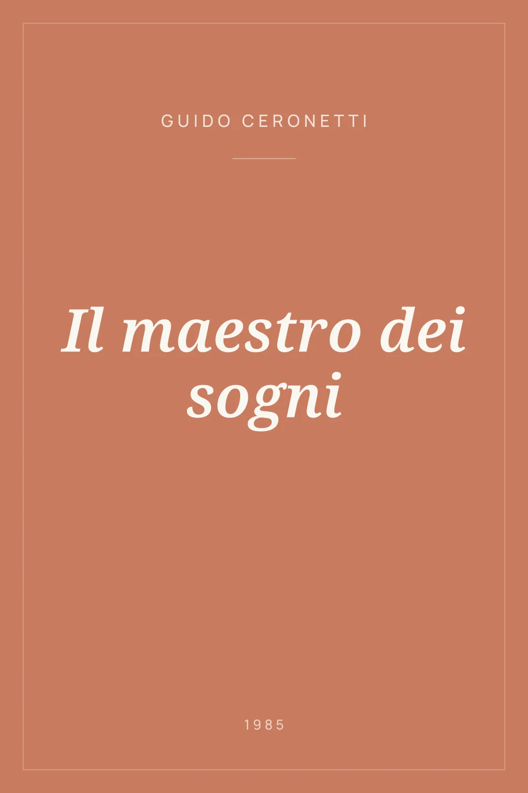 Portada de Il maestro dei sogni