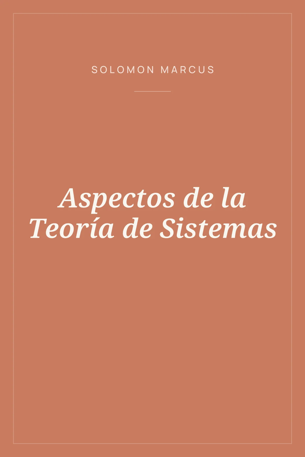 Portada de Aspectos de la Teoría de Sistemas